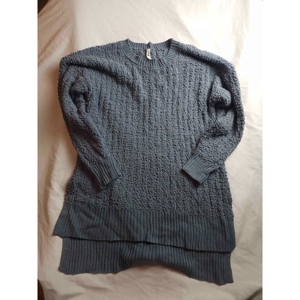 Zenana Premium Sweater Womens 2X Blue Coastal Grandma Loungewear Layering